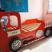 letto singolo camion dei pompieri