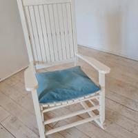 Sedia a dondolo legno bianco