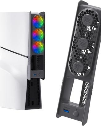 ELUTENG Ventola PS5 Slim Pro Raffreddamento LED