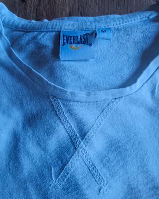T-shirt Everlast bianca stampa blu laterale taglia