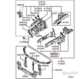 Lungherone anteriore sx mitsubishi evo 7 8 9