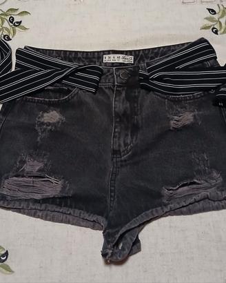 Shorts jeans grigio scuro 