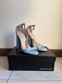 Sandali Quanticlo azzurro polvere – Tacco chunky