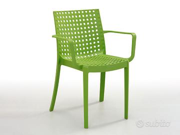 Sedie In Polipropilene Verde Impilabili Cod3163V