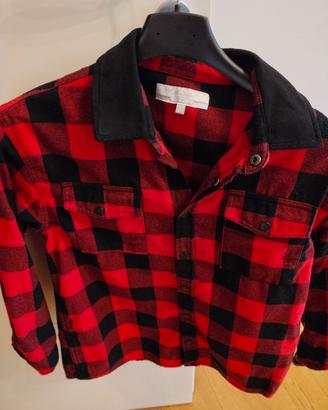 camicia a quadri i neri e rossi