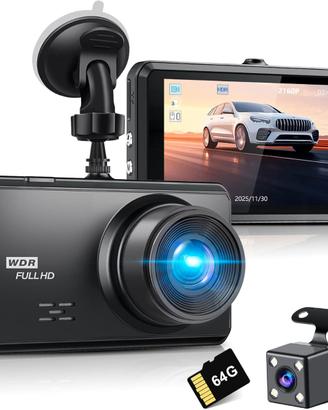 dashcam fronte 4k + retro 1k dash cam