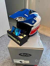 Casco AIROH TRR S Keen Blue/Red Gloss