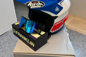 Casco AIROH TRR S Keen Blue/Red Gloss