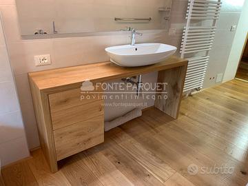 Mobile bagno in legno Rovere rustico
