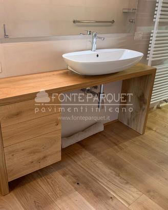 Mobile bagno in legno Rovere rustico