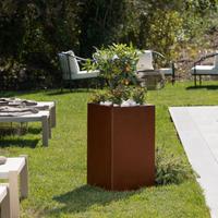 Vaso Grande CORTEN Dinamica Design 40x40 h 70