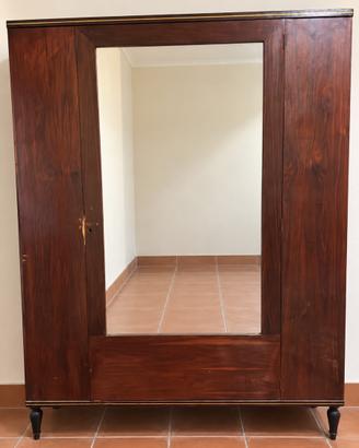 Armadio vintage anni 40/50 in legno con specchio