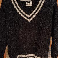 Maglia nera scollo a V, marca Nosecrets, tg. 44