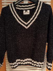 Maglia nera scollo a V, marca Nosecrets, tg. 44