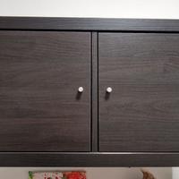 2 scaffali doppi KALLAX con ante colore NERO