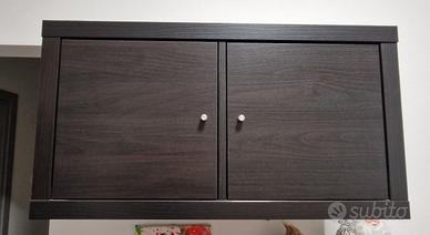 2 scaffali doppi KALLAX con ante colore NERO