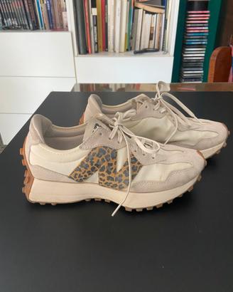 New balance 327 bianche leopardate