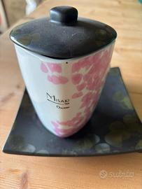 Tazza con piattino e coperchio per the o cioccolat