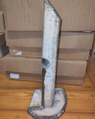 Vaso decorativo/porta candela in ceramica raku