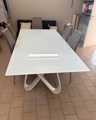 Tavolo in vetro bianco