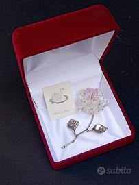 Rosa Swarovski in argento