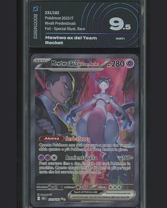 Mewtwo ex Team Rocket 232 carta pokemon gradata 