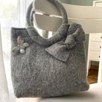 Borsa in lana cotta grigia Accessorize