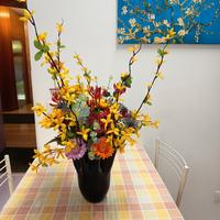 Composizione fiori e vaso 