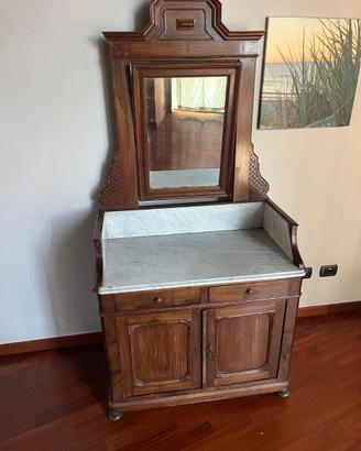 Toilette antica fine 800 in noce con marmo bianco