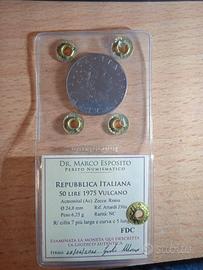 Moneta 50 lire 1975 variante NC