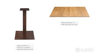 Tavolino bar 80 x 80 metallo con piano HPL (H74)