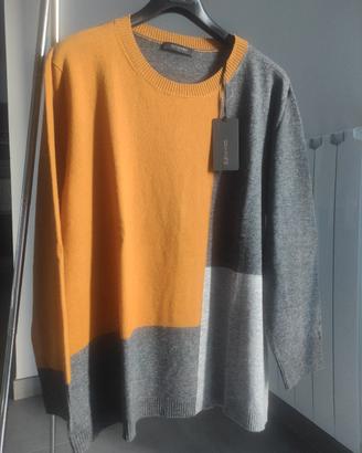 Maglione di Elena Miro grigio e senape 