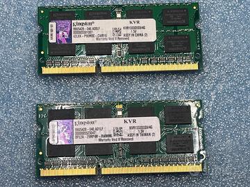 Kingston 2 x 4GB ddr3 so-dimm