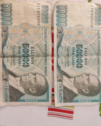 Banconote da collezione lira turca