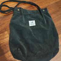 borsa nera stile velluto a coste