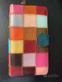Portafogli donna in pelle multicolor