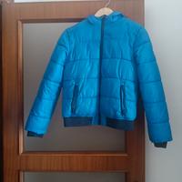 Piumino azzurro con cappuccio - Taglia 12/13 anni