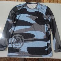 Maglia a maniche lunghe mimetica blu sportiva XXL