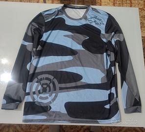 Maglia a maniche lunghe mimetica blu sportiva XXL