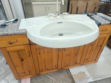 mobile bagno con lavabo pino massello e granito r