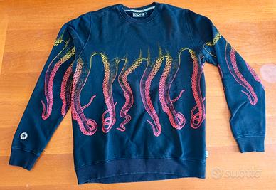 Felpa Octopus Nera/Rossa L
