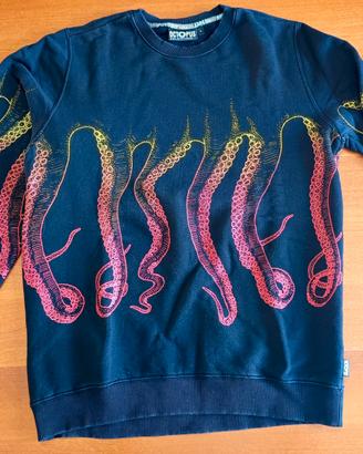 Felpa Octopus Nera/Rossa L
