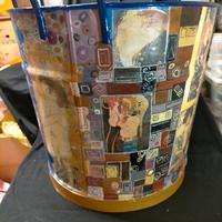 ANTICA E GIGANTESCA TINOZZA DECORATA A MANO KLIMT