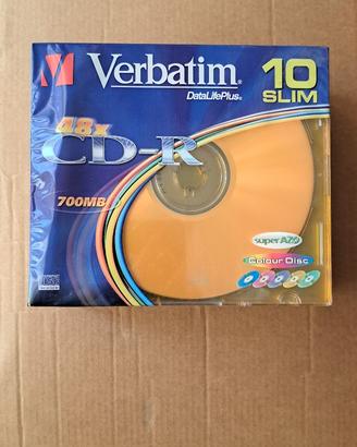 CD-R Verbatim 10pz slimcase colorati