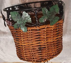 portavaso cestino in vimini