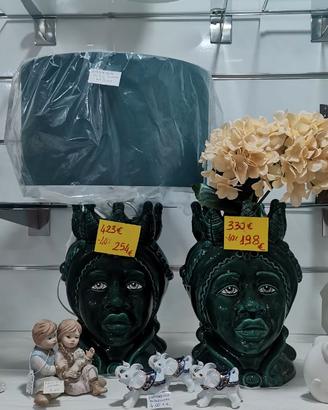 Lampada lume testa di moro verde smeraldo