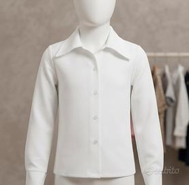 Camicia bianca  colletto ampio-10/11anni