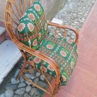 2 sedie in Rattan naturale con cuscino 