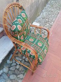 2 sedie in Rattan naturale con cuscino 