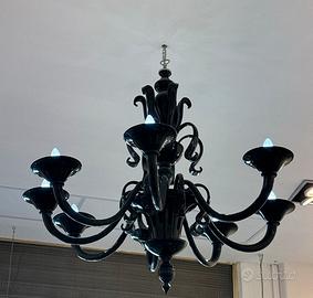Lampadario originale SYLCOM – Vetro artistico nero